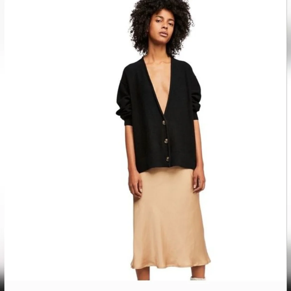 Free People Schoolboy Black Cashmere Cardigan‎ Luxury Oversized